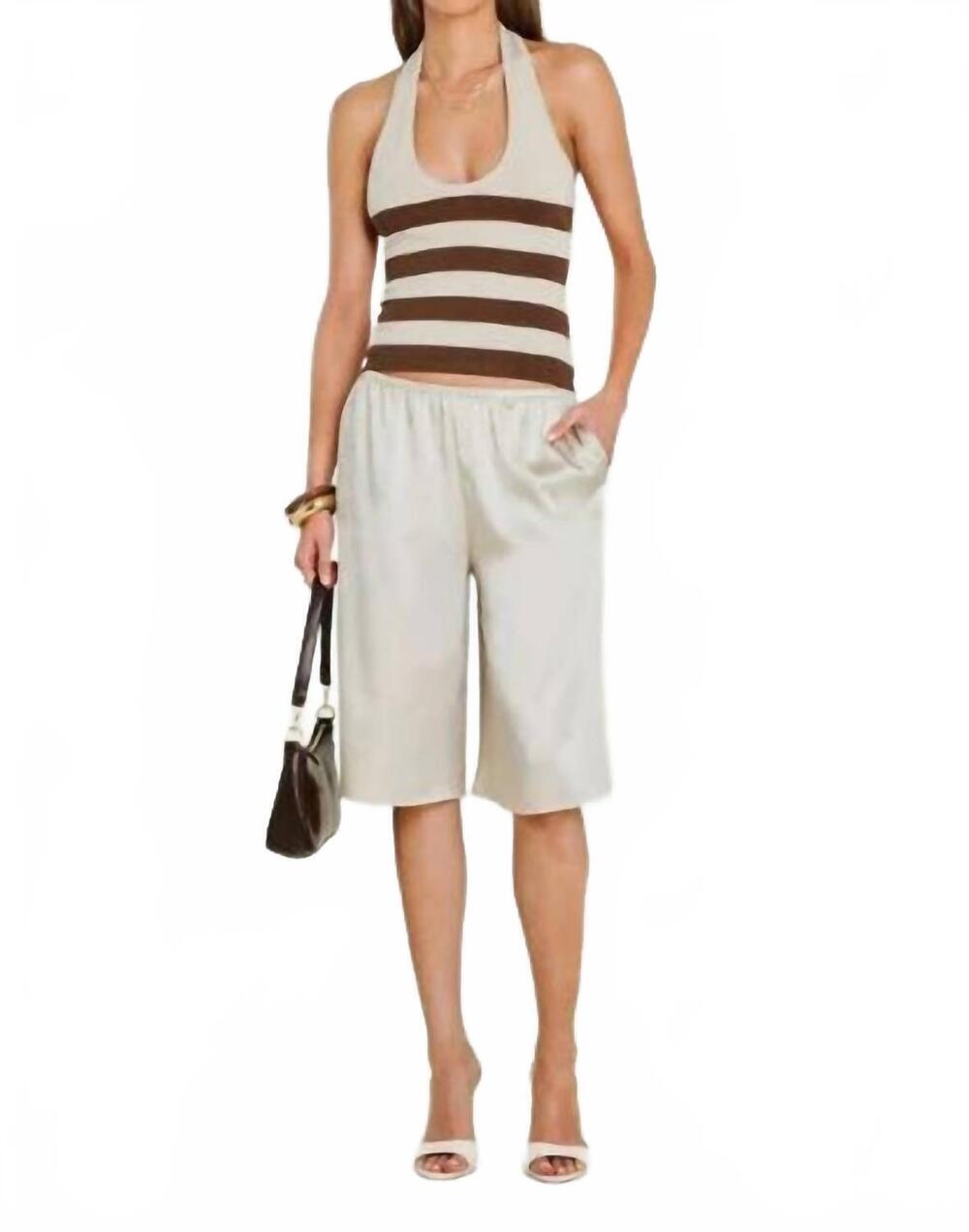 NEW SER.O.YA amira cropped tank top in almond/cocoa